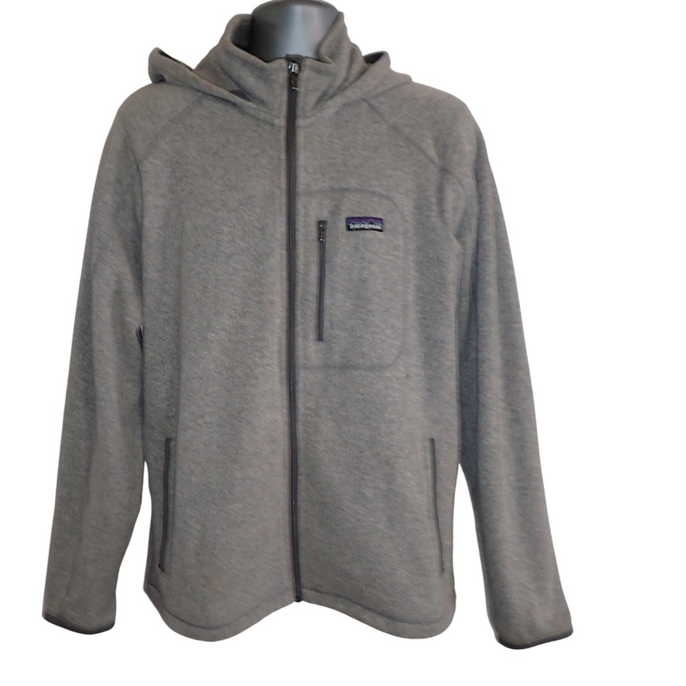Patagonia Better Sweater Mens L Full Zip Hooded Gray Fleece Gorpcore Distressed